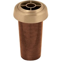 Vaso portafiori da incasso 16,5x21,5cm In bronzo con corpo in rame o plastica, attacco a terra 50592