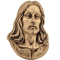 Wall plate Jesus Christ 11,5x16,5cm - 4,5x6,4in Bronze ornament for tombstone 51402