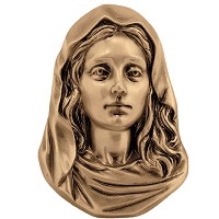 Placa de pared La Virgen 11x16,5cm Aplicación en bronce para lápida 51403