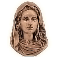 Wall plate Virgin Mary 11x16,5cm - 4,3x6,5in Bronze ornament for tombstone 51403