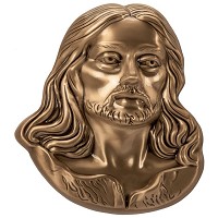 Wall plate Jesus Christ 27x30cm - 10,6x11,8in Bronze ornament for tombstone 51405