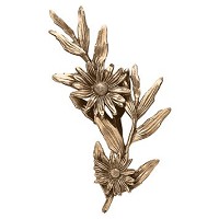 Wall plaque branch with Daisy left 20x24cm - 7,8x9,4in Bronze ornament for tombstone 54006
