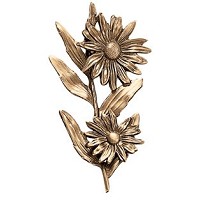 Ornement funéraire branche avec deux marguerites 9x20cm Décoration de bronze 54012