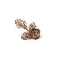 Wall plaque branch with branch of rose 8x15cm - 3,1x5,9in Bronze ornament for tombstone 55014