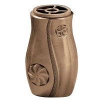 Vaso portafiori 18,5x11cm In bronzo, con interno rame, a terra 8870-R1