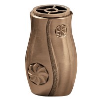 Flowers vase 18,5x11cm - 7,3x4,3in In bronze, with copper inner, wall attached 8570-R1