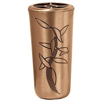Flowers vase 20x10cm - 8x4in In bronze, with copper inner, ground attached 8880-R5