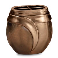 Flowers pot 17,5x17cm - 6,75x6,5in In bronze, with brass inner, wall attached 9002-A1
