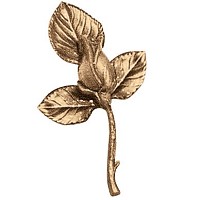 Wall plaque branch with bud 10x15cm - 3,9x5,9in Bronze ornament for tombstone 9006