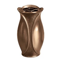 Flowers vase 30x17cm - 11,75x6,75in In bronze, with copper inner, ground attached 9339-R14