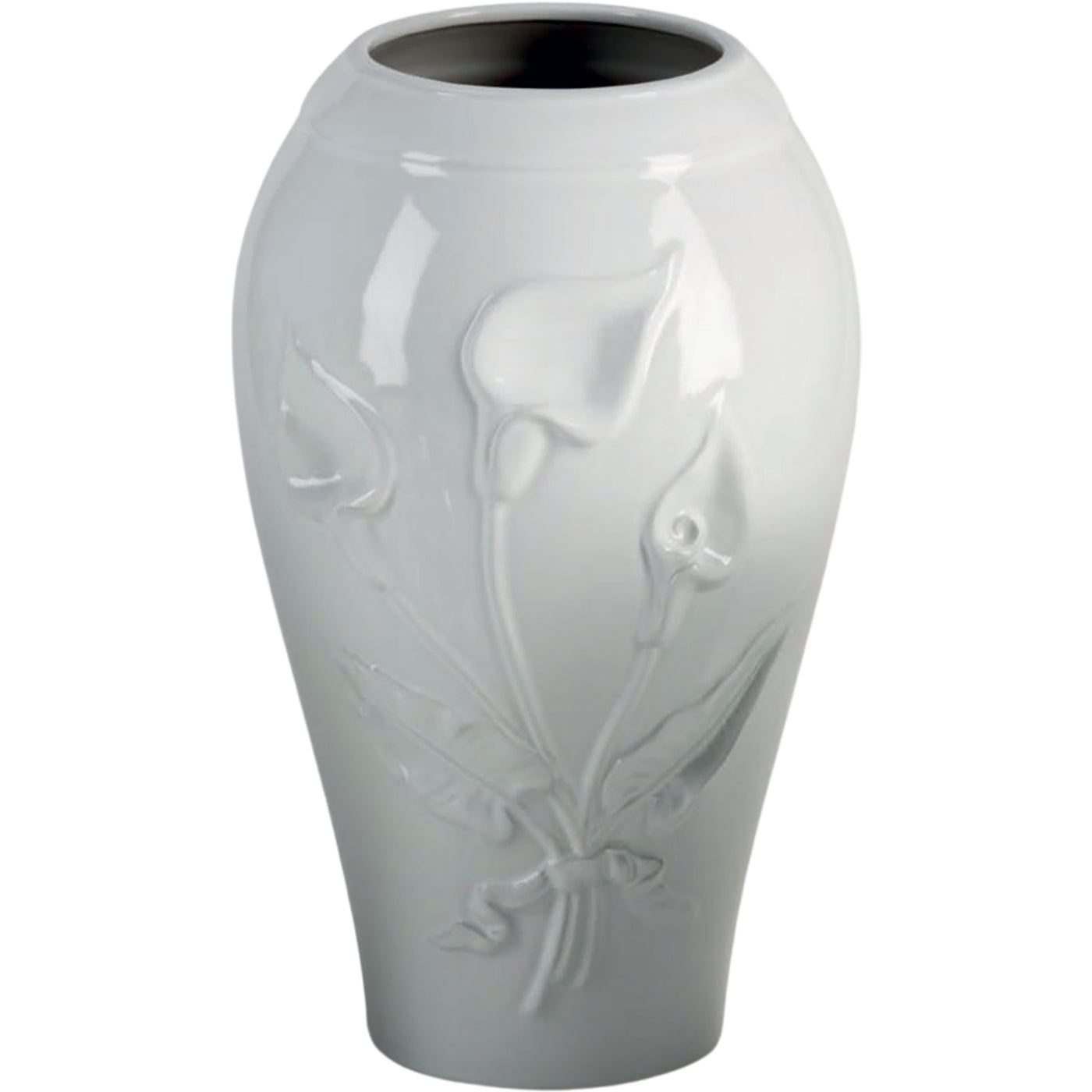 Grabvase Calla 21x13cm Aus weißem Porzellan, für Bodenbefestigung CAL162P