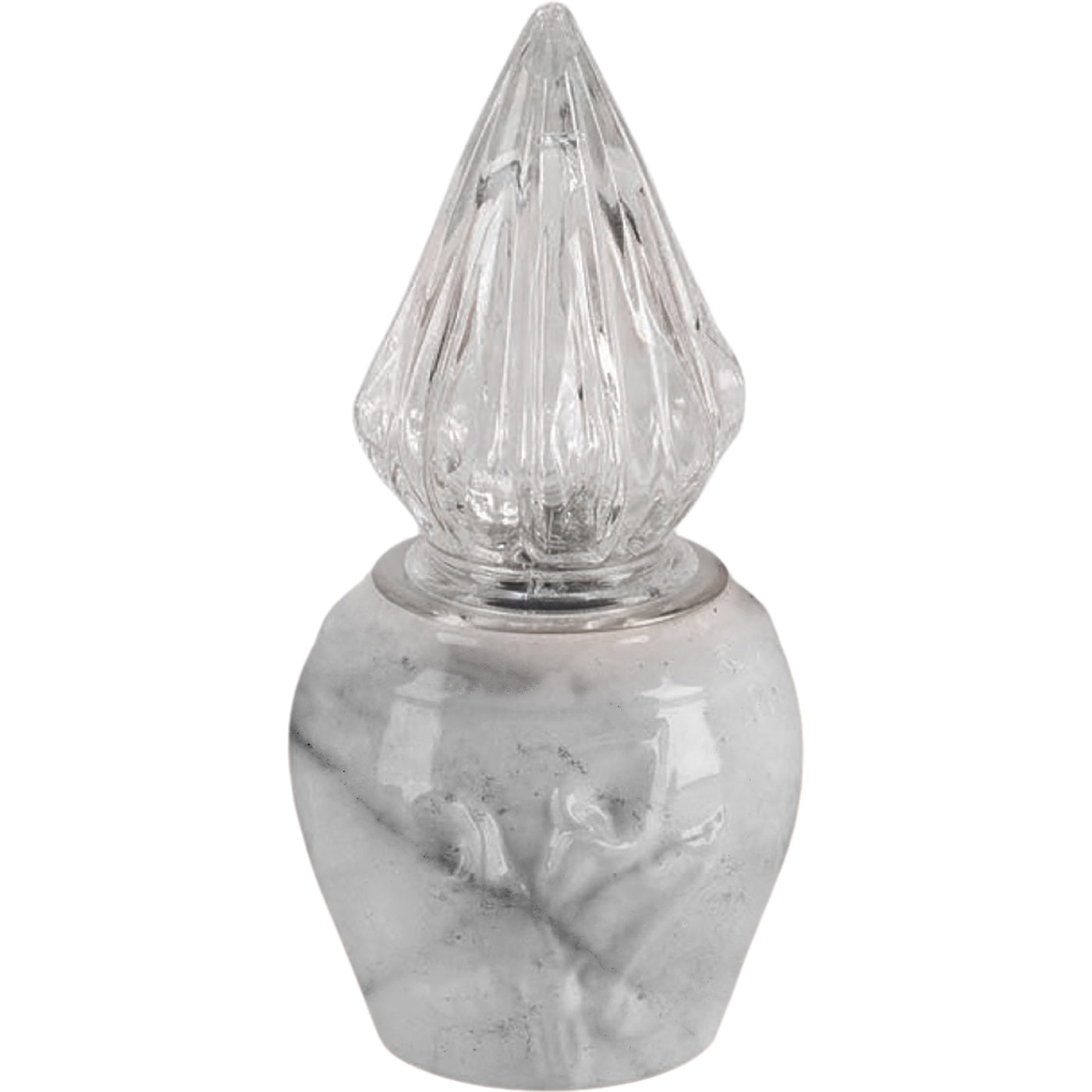 Grablampe Calla carrara 10x10cm Aus weißem Porzellan mit Carrara-Dekor, für Bodenbefestigung CAL164T/CARR