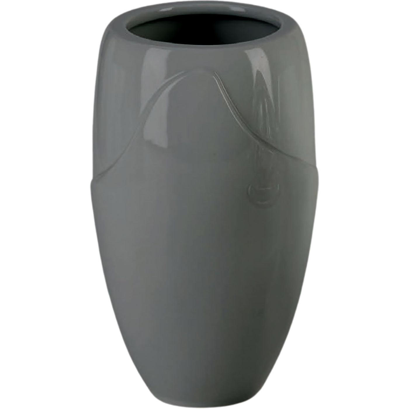 Grabvasen Onda grau 21x13cm Aus grauem Porzellan, für Bodenbefestigung ON168T/G