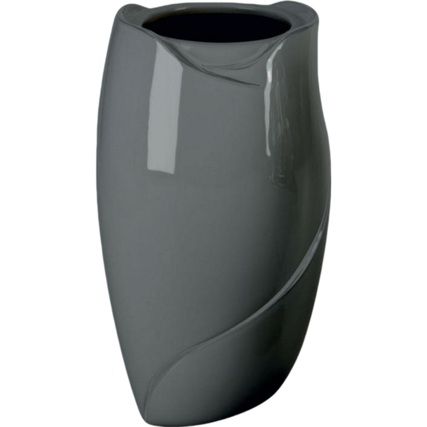 Vase funéraire Why gris 21x13cm En porcelaine grise, fixation murale WHY156P/G