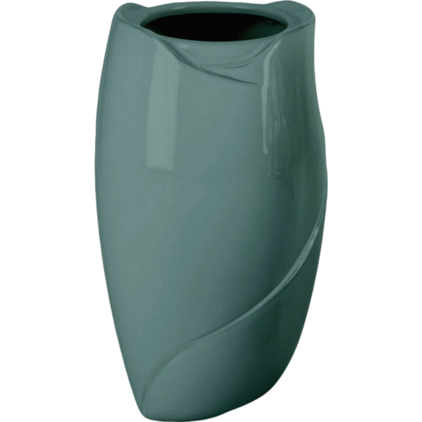 Vase funéraire Why vert 21x13cm En porcelaine verte, fixation murale WHY156P/V