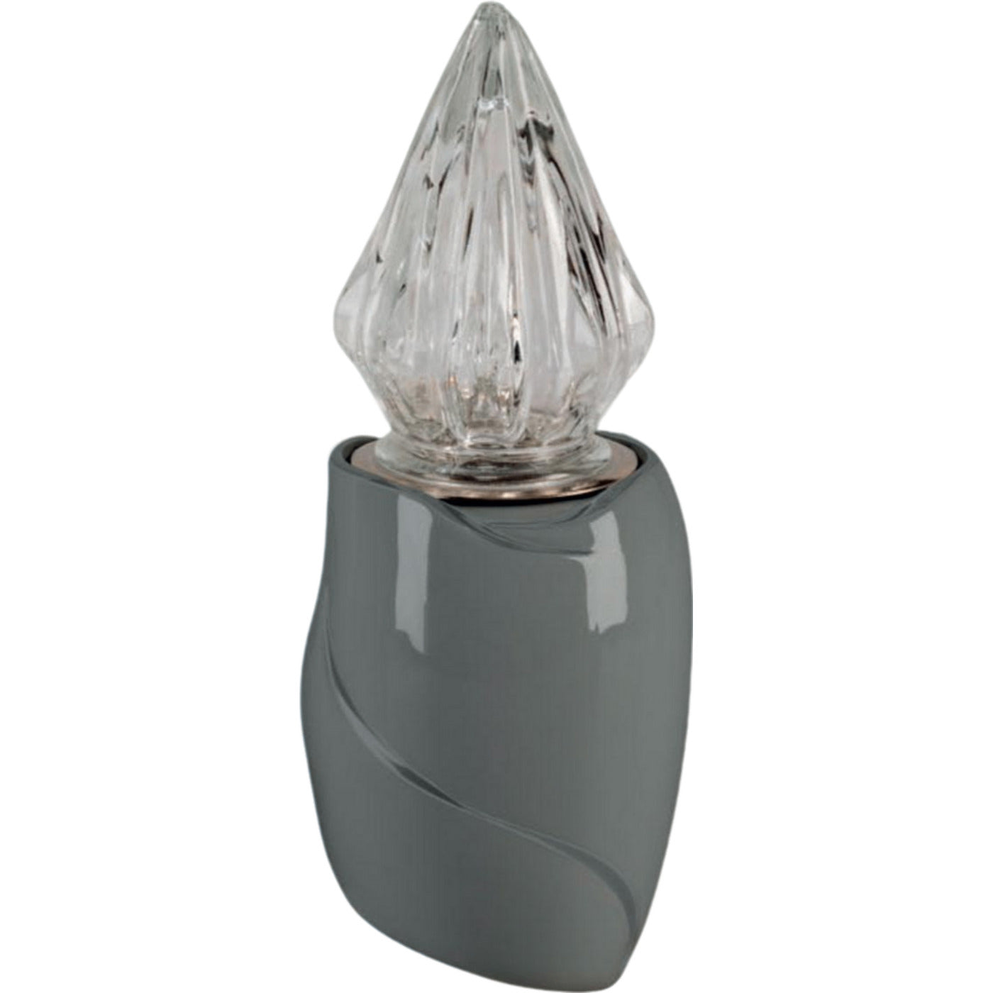 Lampe funéraire Why grise 10x10cm En porcelaine grise, fixation murale WHY158P/G