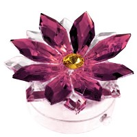 Violet crystal snowflake 8,5cm - 3,3in Led lamp or decorative flameshade for lamps and gravestones