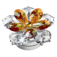 Lis d'eau de cristal orange 10cm Lampe LED ou décoration pour lampes et pierres tombales