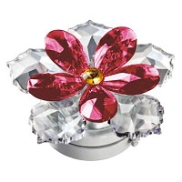 Lirio de agua en cristal rojo 10cm Lámpara LED o decoración para lámparas y lápidas