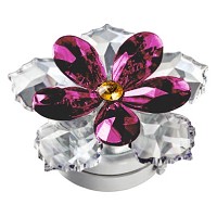 Ninfea in cristallo viola 10cm Lampada Led o fiamma decorativa per lampade e lapidi