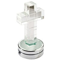 Cruz en cristal 6cm Lámpara LED o decoración para lámparas y lápidas