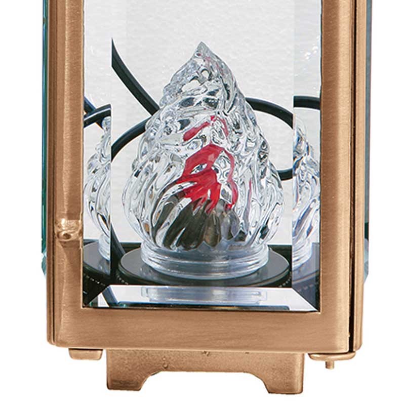 Lampe de cimetière pour bougies votives à énergie solaire 21x12.5cm 