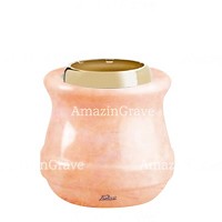 Basis von grablampe Calyx 10cm Rosa Bellissimo Marmor, mit goldfarben stahl ring