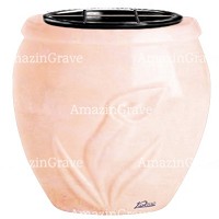 Flowers pot Calla 19cm - 7,5in In Rosa Bellissimo marble, plastic inner