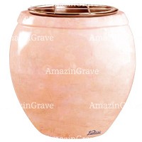 Vasca portafiori Amphòra 19cm In marmo Rosa Bellissimo, interno in rame