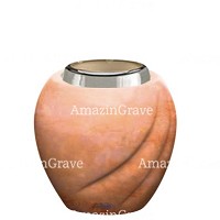 Base de lámpara votiva Soave 10cm En marmol Rosa Bellissimo, con casquillo de acero