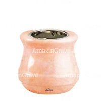 Base per lampada votiva Calyx 10cm In marmo Rosa Bellissimo, con ghiera a incasso nichelata