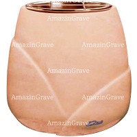 Flowers pot Liberti 19cm - 7,5in In Rosa Bellissimo marble, copper inner