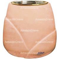 Flowers pot Liberti 19cm - 7,5in In Rosa Bellissimo marble, golden steel inner