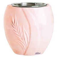 Macetero para flores Spiga 19cm En marmol Rosa Bellissimo, interior acero