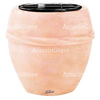 Jardinière Chordè 19cm En marbre Rosa Bellissimo, intérieur en plastique