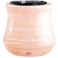 Flowers pot Calyx 19cm - 7,5in In Rosa Bellissimo marble, plastic inner