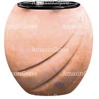 Vasca portafiori Soave 19cm In marmo Rosa Bellissimo, interno in plastica