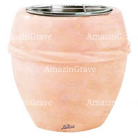 Vasca portafiori Chordè 19cm In marmo Rosa Bellissimo, interno in acciaio