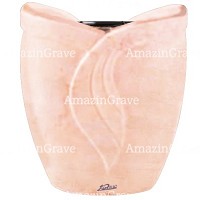 Macetero para flores Gres 19cm En marmol Rosa Bellissimo, interior en plástico