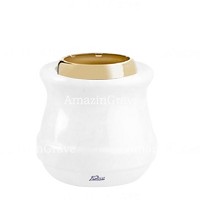 Base for grave lamp Calyx 10cm - 4in In Pure white marble, with golden steel ferrule