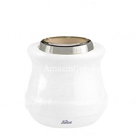 Base for grave lamp Calyx 10cm - 4in In Pure white marble, with steel ferrule