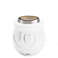 Base for grave lamp Cuore 10cm - 4in In Pure white marble, with steel ferrule