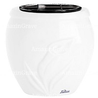 Flowers pot Calla 19cm - 7,5in In Pure white marble, plastic inner