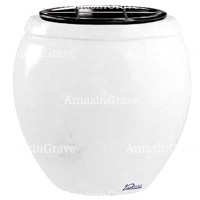 Flowers pot Amphòra 19cm - 7,5in In Pure white marble, plastic inner