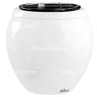 Jardinière Amphòra 19cm En marbre Blanc Pur, intérieur en plastique