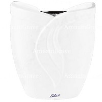 Flowers pot Gres 19cm - 7,5in In Pure white marble, plastic inner