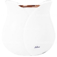 Flowers pot Tulipano 19cm - 7,5in In Pure white marble, copper inner