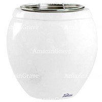 Jardinière Amphòra 19cm En marbre Blanc Pur, intérieur acier