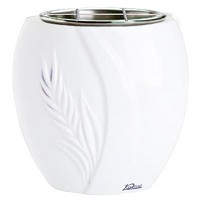 Flowers pot Spiga 19cm - 7,5in In Pure white marble, steel inner