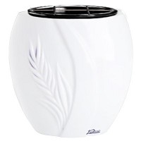 Flowers pot Spiga 19cm - 7,5in In Pure white marble, plastic inner